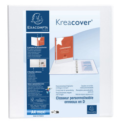 Classeur PP personnalisable Kreacover - 2 anneaux en D 50mm - A4 maxi