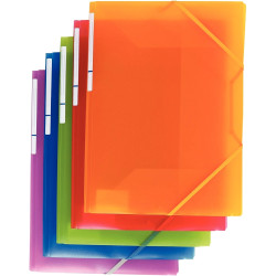 Carton de 30 chemises 3 rabats à élastiques COLOR FRESH en polypropylè