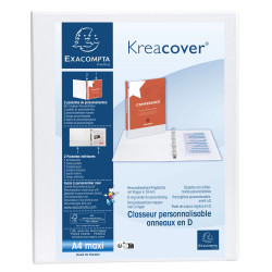 Classeur personnalisable rigide 2 poches KreaCover - 2 anneaux en D 20mm - A4 maxi