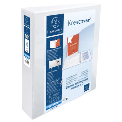 Classeur personnalisable rigide 2 poches KreaCover - 2 anneaux en D 50mm - A4 maxi