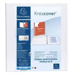 Classeur PP personnalisable Kreacover - 4 anneaux en D 50mm - A4 maxi