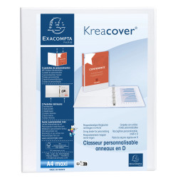 Classeur PP personnalisable Kreacover - 4 anneaux en D 25mm - A4 maxi