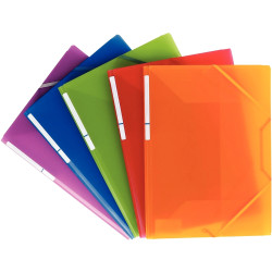 Carton de 30 chemises 3 rabats à élastiques COLOR FRESH en polypropylè