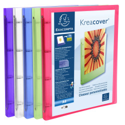 Classeur 4 anneaux 15mm polypropylène chromaline 5/10e Krea Cover - A4