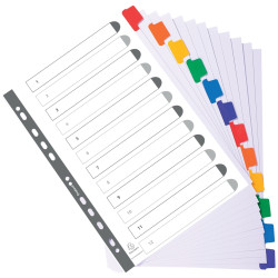 Jeu de 12 intercalaires en carte Mylar, format A4+