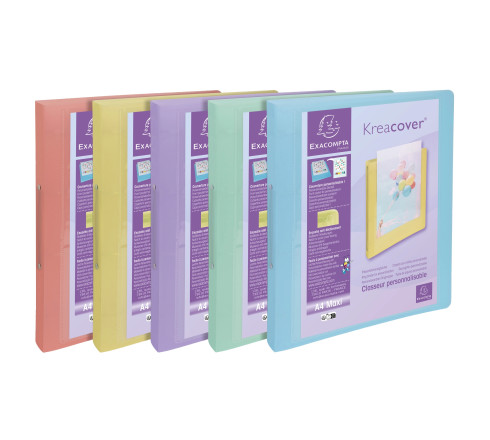 Classeur 2 anneaux 30mm polypropylène Kreacover Pastel - A4