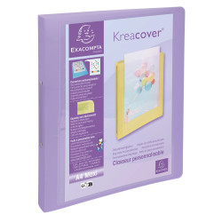 Classeur 2 anneaux 30mm polypropylène Kreacover Pastel - A4