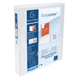 Classeur personnalisable rigide 2 poches KreaCover 2 anneaux en D 25mm - A4 maxi.