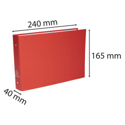 Classeur rembordé polypropylène pour fiches bristol 125x200 2 anneaux 25mm