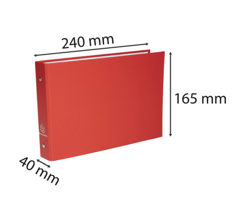 Classeur rembordé polypropylène pour fiches bristol 125x200 2 anneaux 25mm