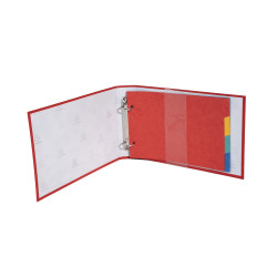 Classeur rembordé polypropylène avec intercalaires pour fiches bristol 148x210 2 anneaux 25mm