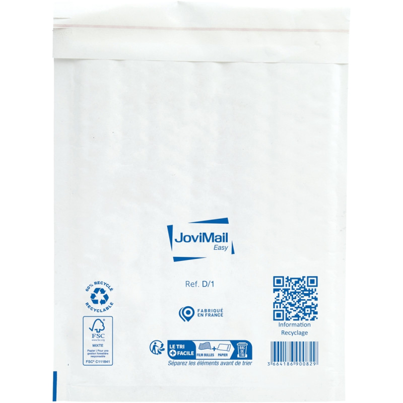 Carton de 100 pochettes blanches bulles d'air 180x260mm