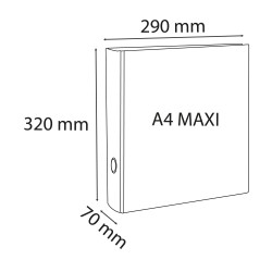 Classeur rembordé PVC 4 anneaux en D de 50mm en 3ème de couverture - A4 maxi