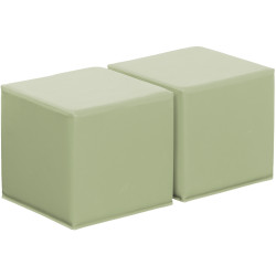 Lot de 2 poufs 35x35x30cm menthe