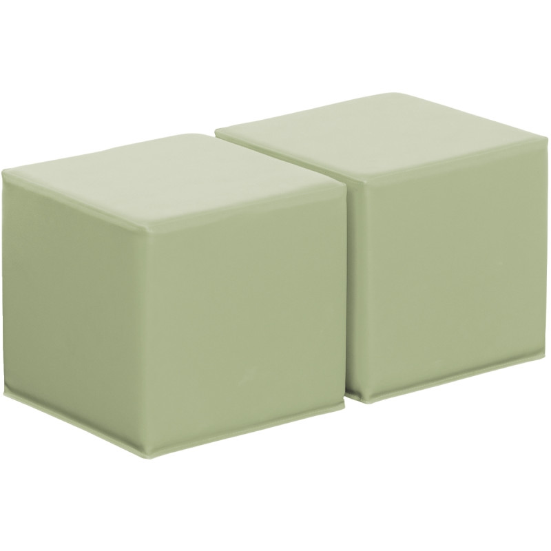 Lot de 2 poufs 35x35x30cm menthe