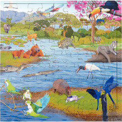 Puzzle de 81 pièces en bois, zone humide