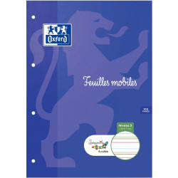 Feuillets mobiles 100 pages 90g, format A4, DYS interligne 3 mm
