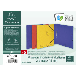 Classeur 2 anneaux 15mm carte lustrée imprimée - A4