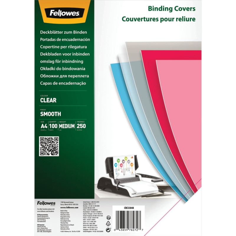 Paquet de 100 couvertures PET lisse incolore épaisseur 25/100ème forma