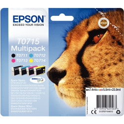 Epson GUÉPARD lot 4 cartouches jet d'encre noire, cyan, magenta et jau