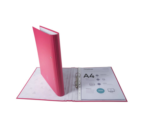 Classeur rembordé polypropylène dos arrondi 2 anneaux ronds 30mm