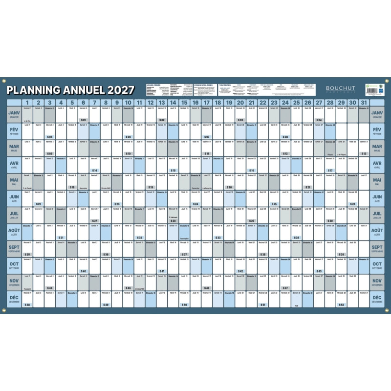 Planning souple annuel janvier à décembre