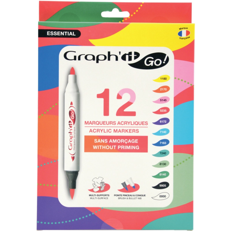 Pochette de 12 marqueurs Graph It essential