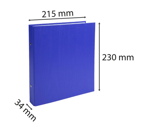 Classeur rembordé polypropylène format ecolier 2 anneaux 25mm - 230x215mm