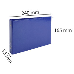 Classeur rigide rembordé pour fiches bristol 125x200mm 2 anneaux 25mm Iderama