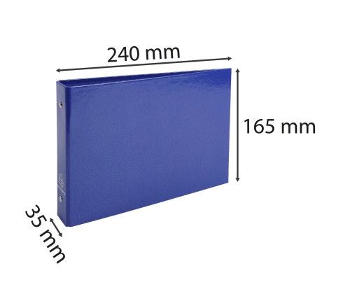 Classeur rigide rembordé pour fiches bristol 125x200mm 2 anneaux 25mm Iderama