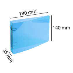 Classeur pour fiches bristol 100x150 2 anneaux 25mm polypropylène Crystal colours