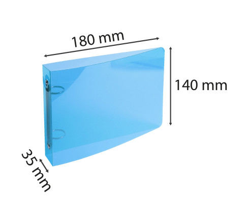 Classeur pour fiches bristol 100x150 2 anneaux 25mm polypropylène Crystal colours