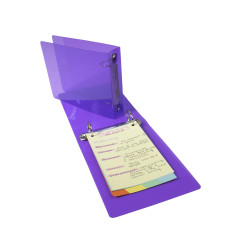 Classeur pour fiches bristol 100x150 2 anneaux 25mm polypropylène Crystal colours