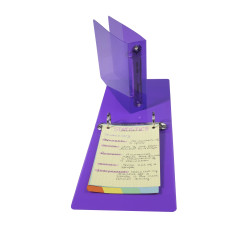 Classeur pour fiches bristol 100x150 2 anneaux 25mm polypropylène Crystal colours