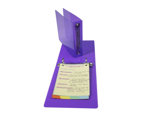 Classeur pour fiches bristol 100x150 2 anneaux 25mm polypropylène Crystal colours