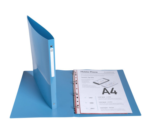 Classeur 4 anneaux 15mm polypropylène recyclé BeeBlue - A4