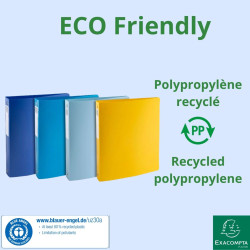 Classeur 4 anneaux 30mm polypropylène recyclé BeeBlue - A4 Maxi