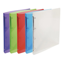 Classeur 4 anneaux 15 mm polypropylène Crystal colours - A4