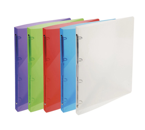 Classeur 4 anneaux 15 mm polypropylène Crystal colours - A4