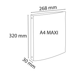Classeur 4 anneaux 20mm polypropylène OPAK rigide 10/10e - A4 Maxi.