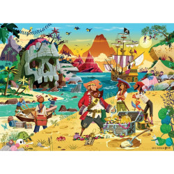 Puzzle XXL 100 pièces, le trésor des pirates