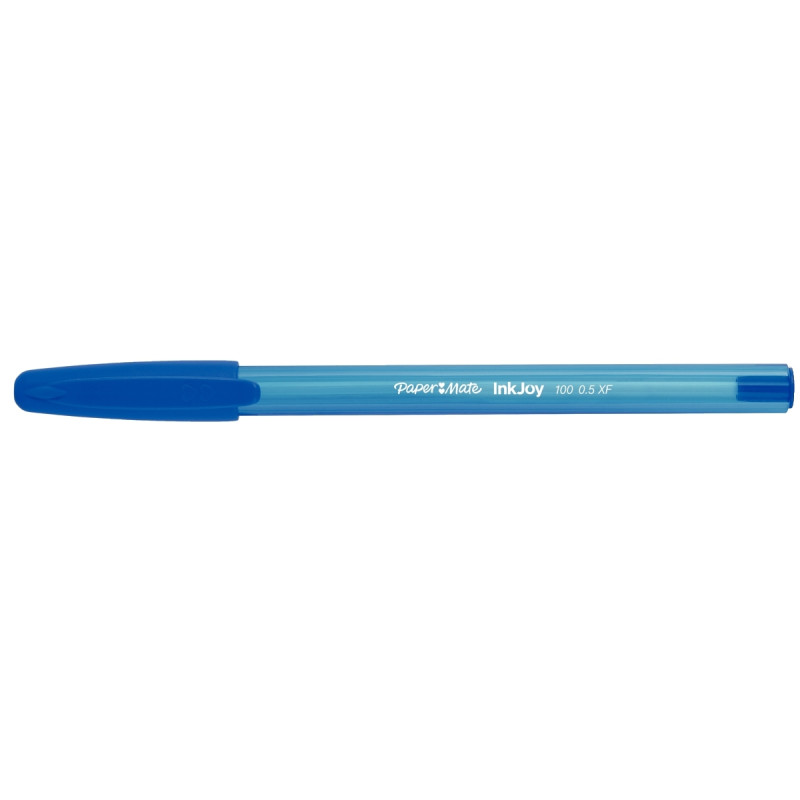 Boîte de 50 stylos Inkjoy 100 pointe fine bleu