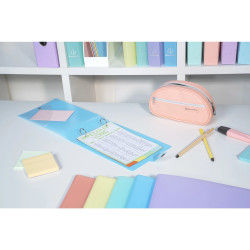 Classeur pour fiches bristol A5 et 125x200 2 anneaux 30mm polypropylène Chromaline Pastel