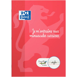 Cahier d'écriture DYS format A4, 32 pages, lettres minuscules cursives