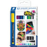 Pochette de 10 feutres Lumocolor permanents 1,0mm assortis
