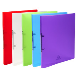 Classeur 2 anneaux 15 mm polypropylène Crystal colours - A4