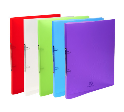 Classeur 2 anneaux 15 mm polypropylène Crystal colours - A4