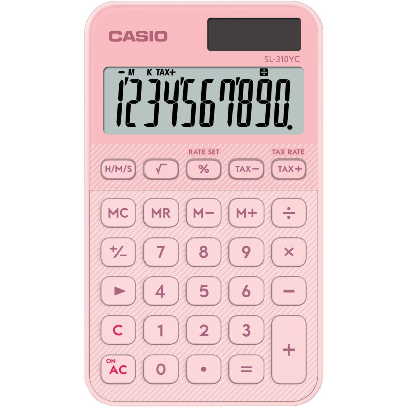 Machine à calculer de poche Casio 10 chiffres SL-310YC rose