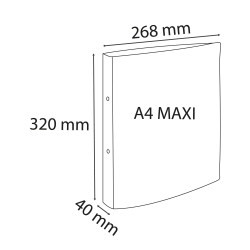 Classeur 2 anneaux 30mm polypropylène OPAK rigide 10/10e - A4 Maxi.