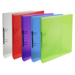 Classeur 2 anneaux 20 mm polypropylène Crystal colours - A4